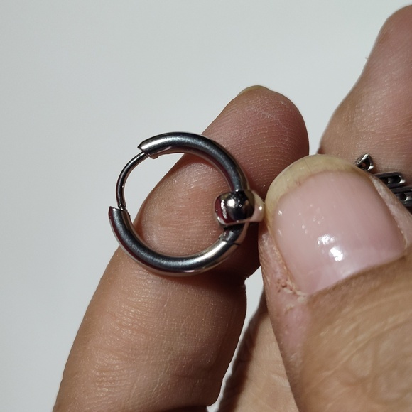 Earrings Stainless Steel Hamsa Hand of Fatima's Evil Eye Protection Silver-tone - Picture 5 of 13